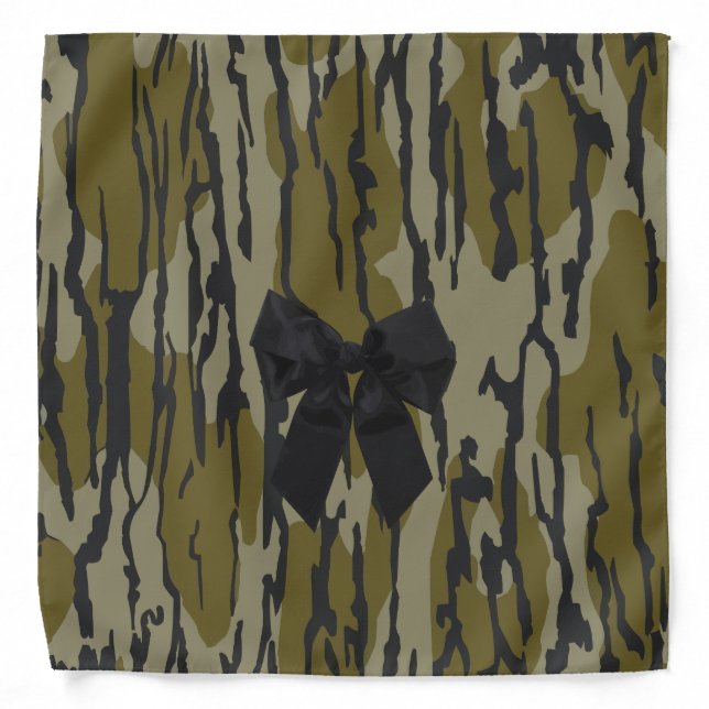 Bottomland Camo Cute Bow Ribbon for Women & Girls Bandana (Front)