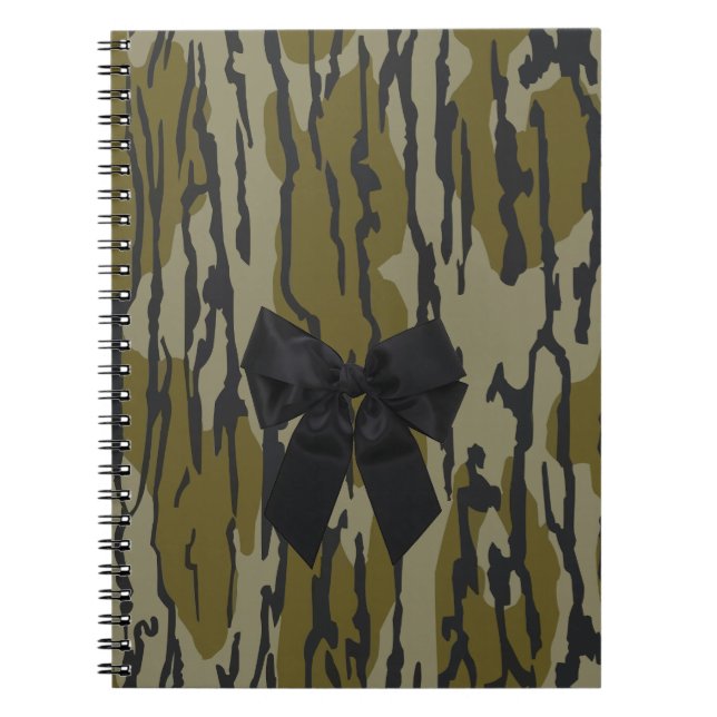 Bottomland Camo Cute Bow Ribbon for Women & Girls Notebook (Front)