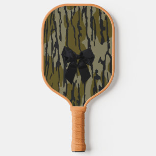 Bottomland Camo Cute Bow Ribbon for Women & Girls Pickleball Paddle