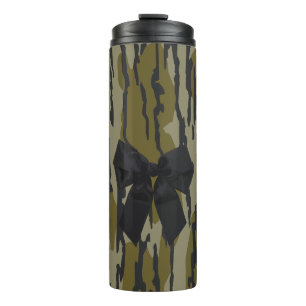 Bottomland Camo Cute Bow Ribbon for Women & Girls Thermal Tumbler