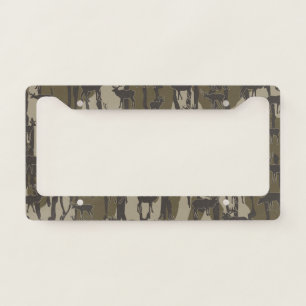 Bottomland Camo Deer Hunting Deer Pattern License Plate Frame