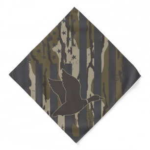 Bottomland Camo Duck Hunting American Flag USA Bandana