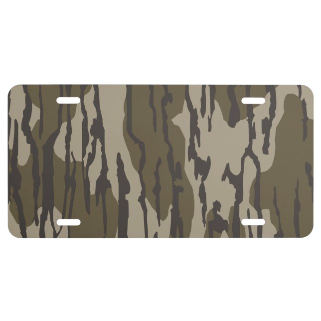 Bottomland camo for men hunting apparel license plate (Front)