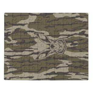 Bottomland Camo Hunting Camo Rabbit Jigsaw Puzzle