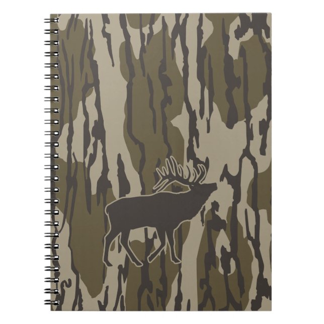 Bottomland Camo Hunting Elk Notebook (Front)