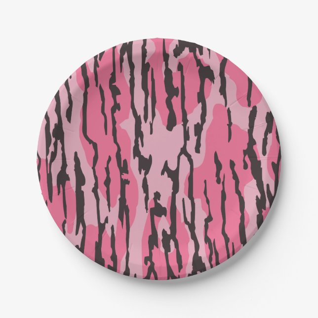 Bottomland camo pink bottomland Camo girls Paper Plates (Front)