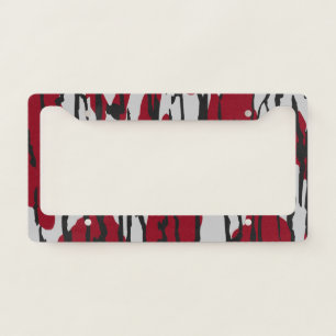 Bottomland Camo red and White pattern boys girls License Plate Frame
