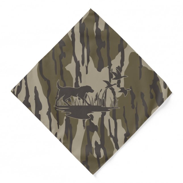 Bottomland Camo Skin Dog and Ducks Bandana (Front)