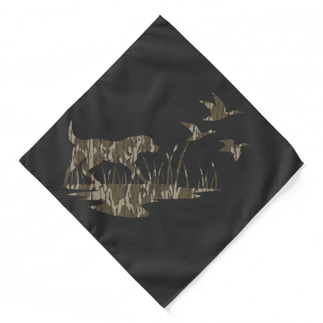 Bottomland Camo Skin Dog and Ducks Bandana (Front)