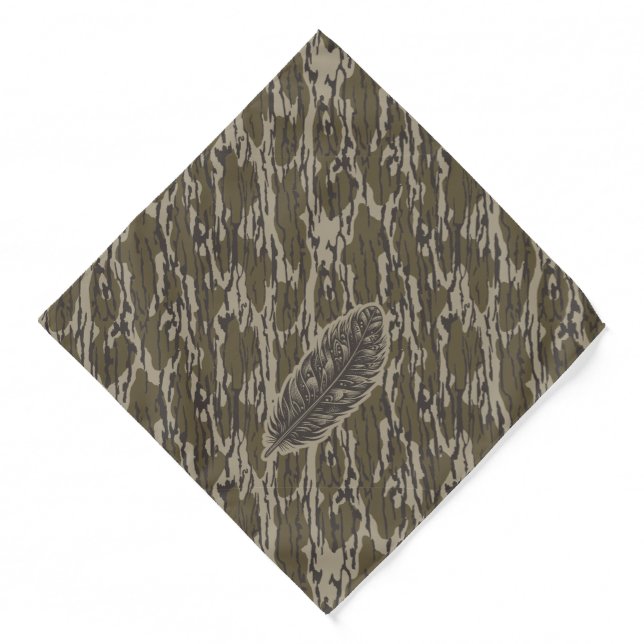 Bottomland Camo Turkey Feather Bandana (Front)