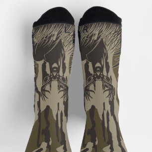 Bottomland camo whitetail deer buck hunting camo socks