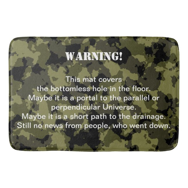 Bottomless Hole Cover Bathroom Mat (Front)