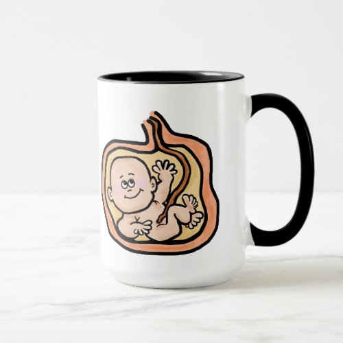 Bottoms Up  Baby in Womb Mug __   Customize It