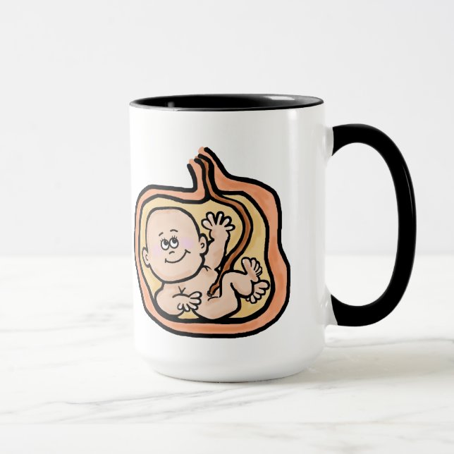 Bottoms Up  Baby in Womb Mug --   Customize It (Right)