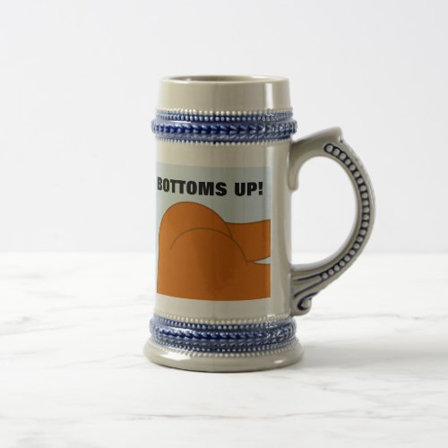 BOTTOMS UP BARE BUTT FUNNY BEER STEIN