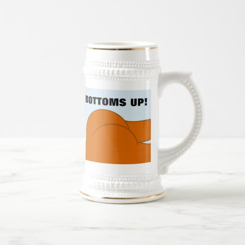 BOTTOMS UP BARE BUTT FUNNY BEER STEIN