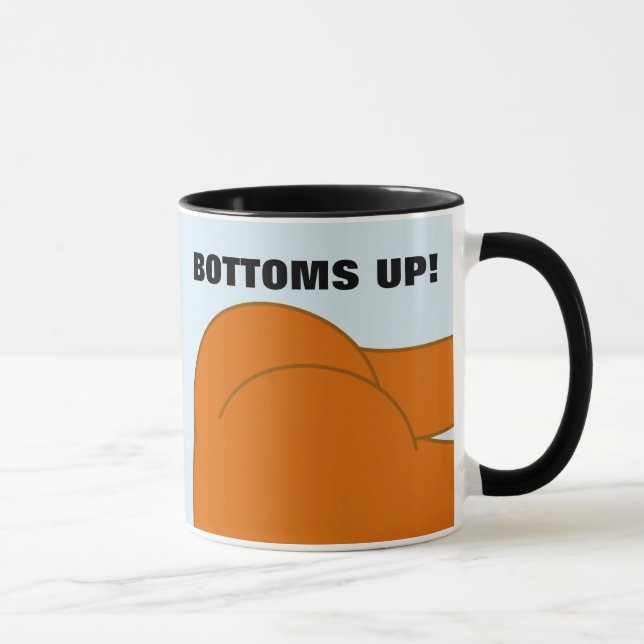 BOTTOMS UP BARE BUTT FUNNY COFFEE MUG (Right)
