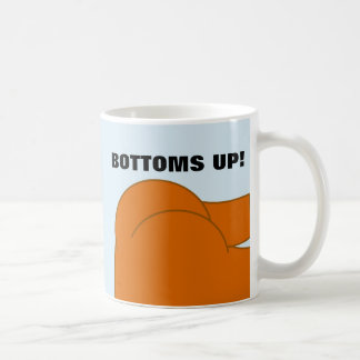 BOTTOMS UP BARE BUTT FUNNY COFFEE MUG