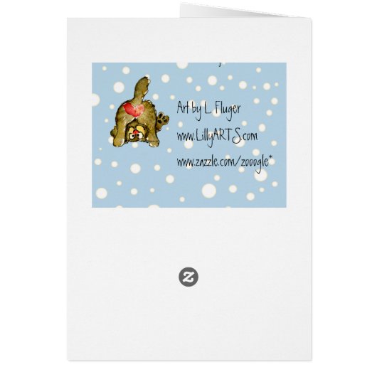 Bottom's Up Cartoon Cat Card (Back)