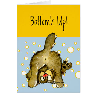 Bottom's Up Cartoon Cat Card