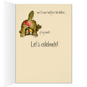 Bottom's Up Cartoon Cat Card (Inside (Right))