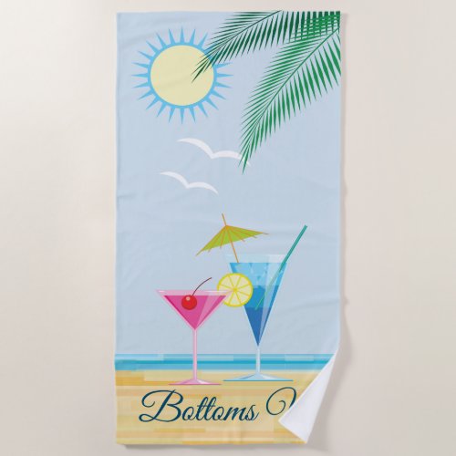 Bottoms Up Cocktail Beach Towel