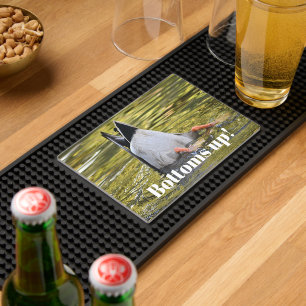 Bottoms Up Dunking Duck Photo Bar Mat