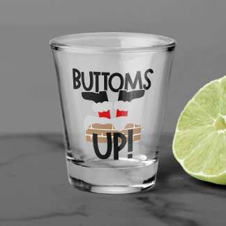 Bottoms Up | Funny Santa Claus Drinking Humor Shot Glass