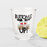 Bottoms Up | Funny Santa Claus Drinking Humor Shot Glass at Zazzle