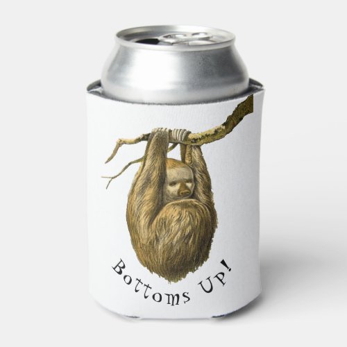 Bottoms Up Sloth Can Cooler
