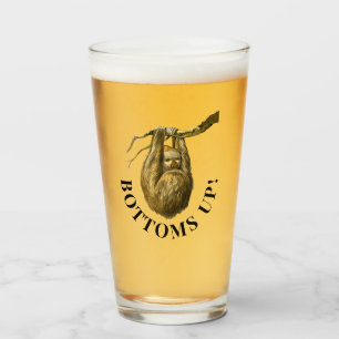 "Bottoms Up" Sloth Glass