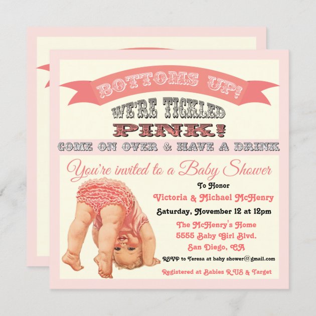 Vintage baby sale girl shower invitations