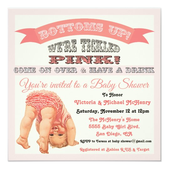 Bottom S Up Vintage Baby Shower Invitations Zazzle Bottom S Up Vintage Baby Shower Invitations