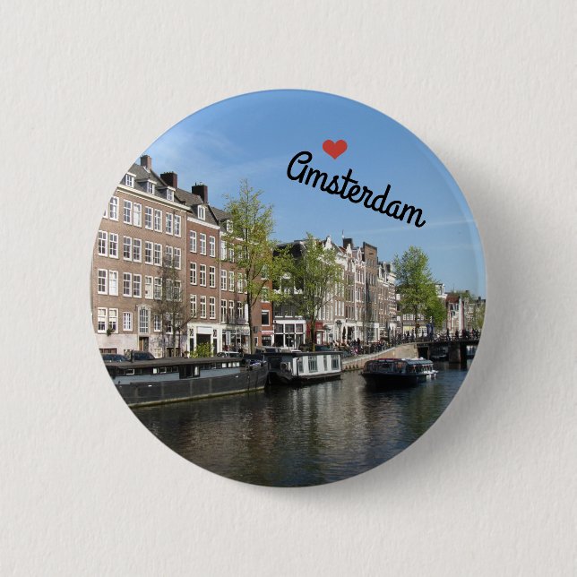 Botton/Pin ~ Amsterdam, Netherlands Button (Front)