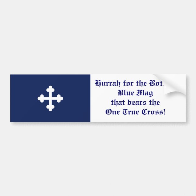 Bottony Blue Flag, Hurrah! Bumper Sticker (Front)