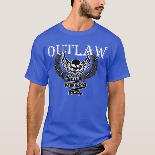 BOTW OUTLAW ALLEGED BADBOY BLACK WITH WHITE T-Shirt (Front)