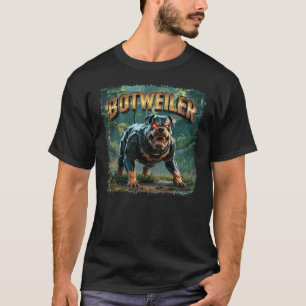 Botweiler Illustration – Robot Rottweiler Funny T-Shirt
