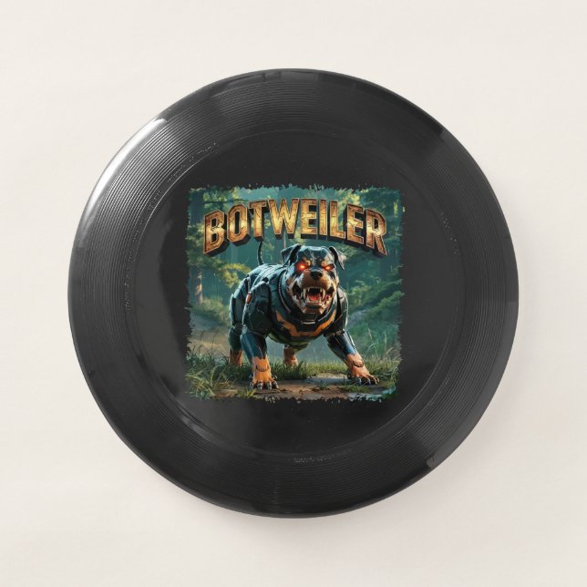 Botweiler Illustration – Robot Rottweiler Funny Wham-O Frisbee (Front)