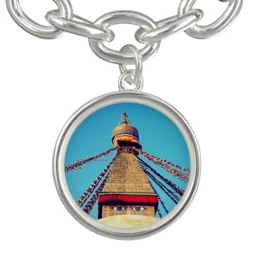Boudhanath Stupa Buddha Eyes Himalayas Nepal Bracelet