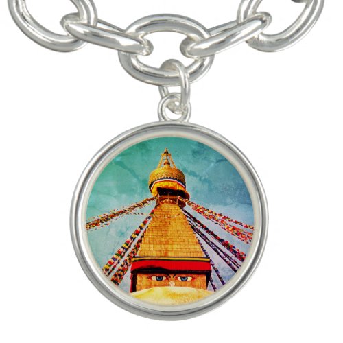 Boudhanath Stupa Buddha Eyes Himalayas Nepal Bracelet