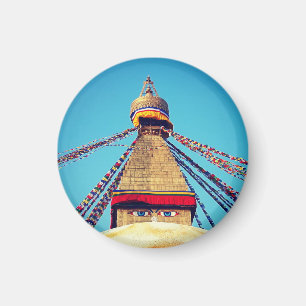 Boudhanath Stupa, Buddha Eyes, Himalayas, Nepal Magnet