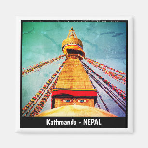 Boudhanath Stupa, Buddha Eyes, Kathmandu, Nepal Magnet