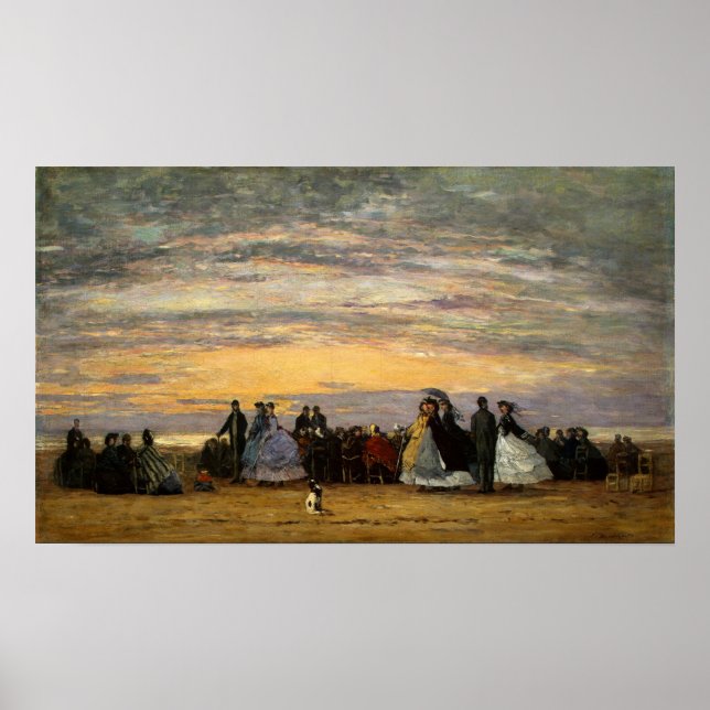Boudin - Beach At Villerville 1864 Poster (Front)
