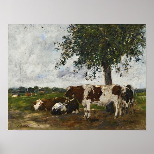 Boudin _ Cows At Pasture Poster