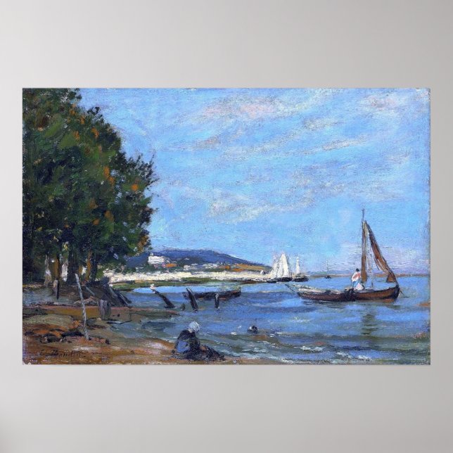 Boudin - Honfleur Riverscape 1854 Poster (Front)