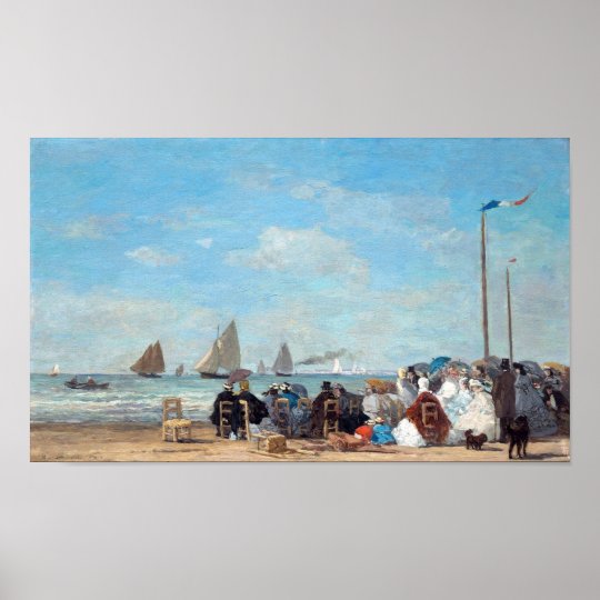 Boudin - Scene On The Beach At Trouville, 1863 Poster