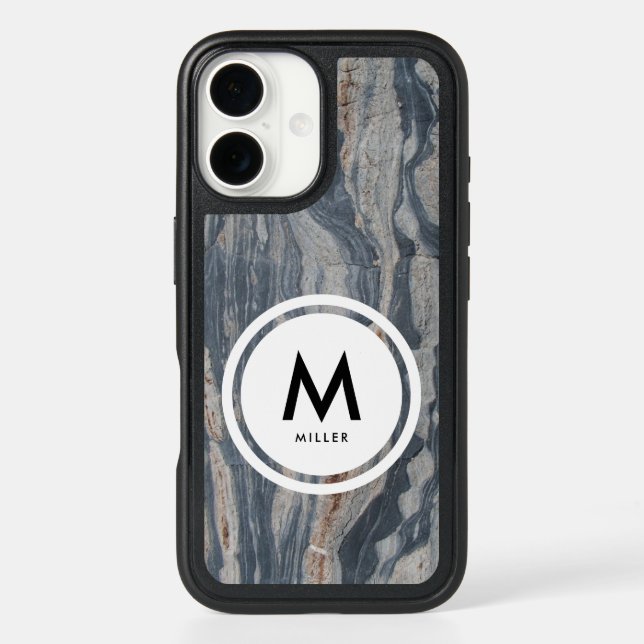 Boudinaged Limestone Rock Monogram Otterbox iPhone Case (Back)