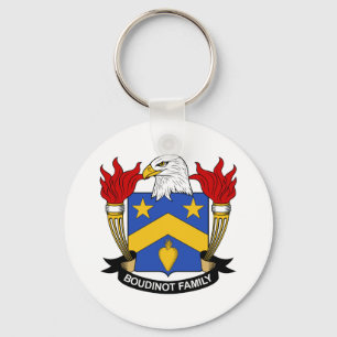 Boudinot Family Crest Keychain