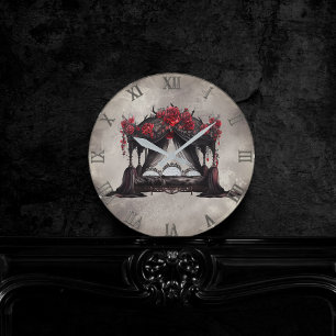 Boudoir Canopy Scarf Old Victoran Poster Bed Round Clock