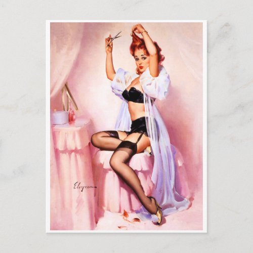 Boudoir Pin Up Postcard